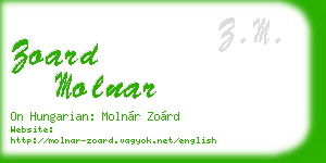 zoard molnar business card
