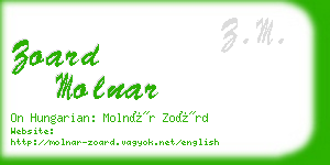 zoard molnar business card